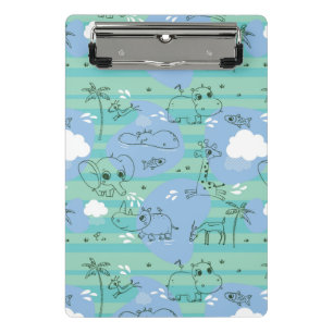 Cute animals playing with water 3 mini clipboard