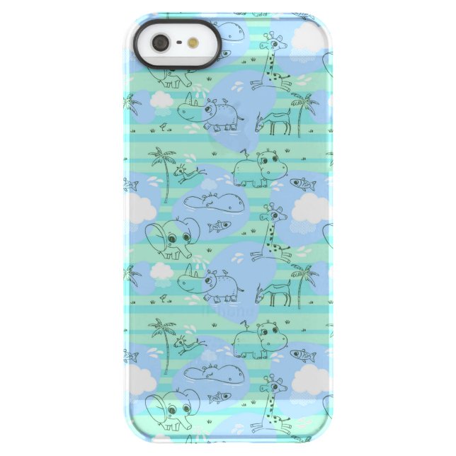 Cute animals playing with water 3 uncommon iPhone case (Back)