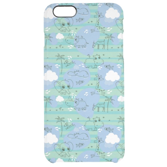 Cute animals playing with water 3 uncommon iPhone case (Back)