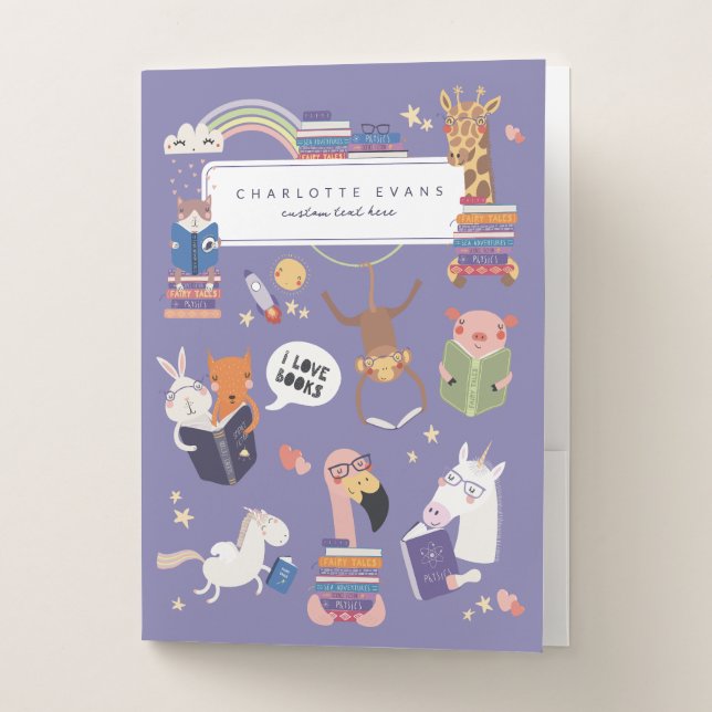 Cute Animals Pocket Folders - 5 pack (Front)