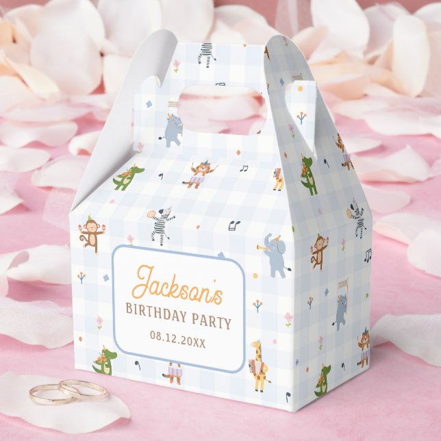 Cute Animals Safari Birthday Party Favor Boxes (Wedding)