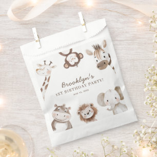 Cute Animals Safari Jungle Birthday Party Kids Favor Bag
