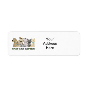 Cute Animals Spay and Neuter Text Label