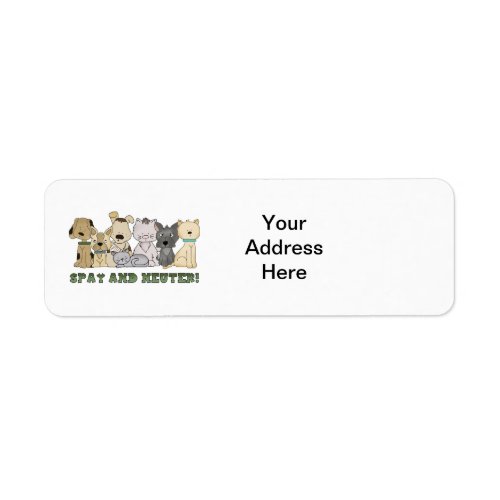 Cute Animals Spay and Neuter Text Label