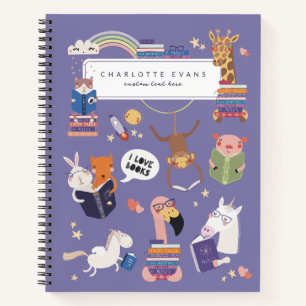 Cute Animals Spiral Notebook for Back to School