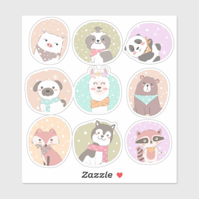 Cute Animals Sticker (Sheet)