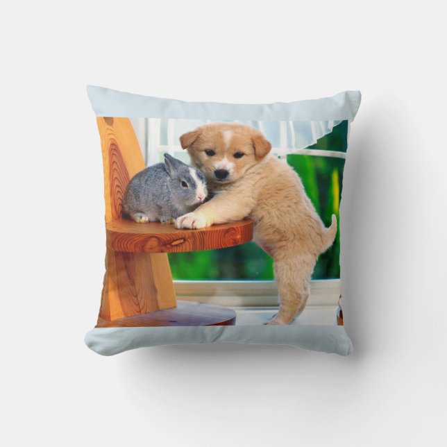 Cute Animals Throw Pillow (Front)