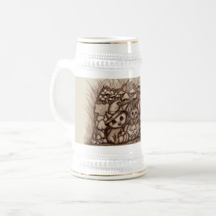 Cute Animals waiting for Halloween Beer Stein