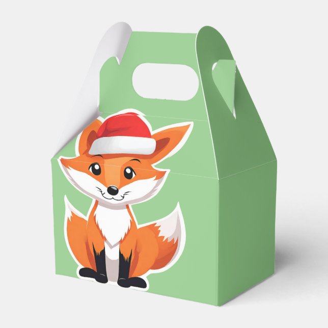 Cute animals winter Fox Santa Christmas   Favor Boxes (Front Side)
