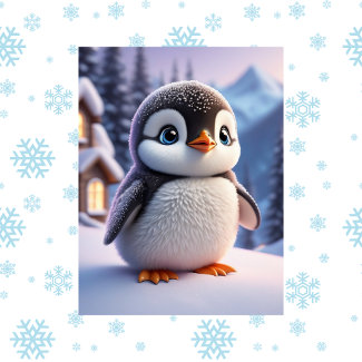 Cute animals, winter, Penguin, Postcrossing 