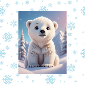 Cute animals, winter, Polar Bear, Postcrossing Postcard