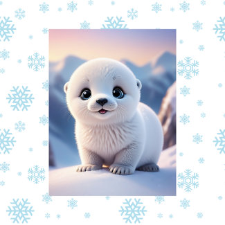 Cute animals, winter, Seal, Postcrossing 