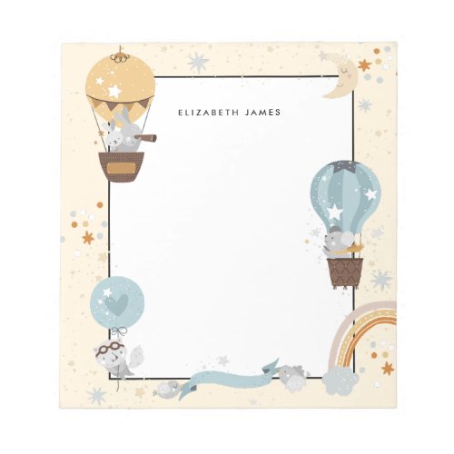 Cute Animals with Air Balloon Personalized Notepad