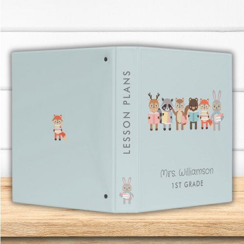 cute animals with books 3 ring binder