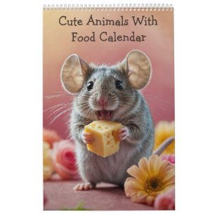 Cute Animals With Food 2026 Calendar