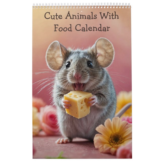 Cute Animals With Food 2026 Calendar (Cover)