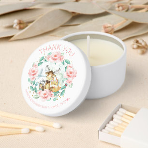 Cute Animals Woodland Baby Shower Favor Thank You Mini Candle Favors