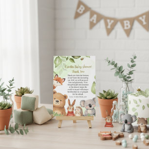 Cute Animals Woodland Greenery Baby Shower Thank You Card