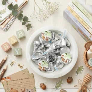 Cute Animals Woodland Watercolor Baby Shower Hershey®'s Kisses®