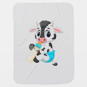 cute animated baby cow baby blanket