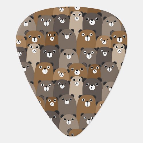 Cute animated bears background guitar pick