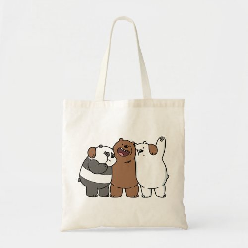cute animated bears tote bag