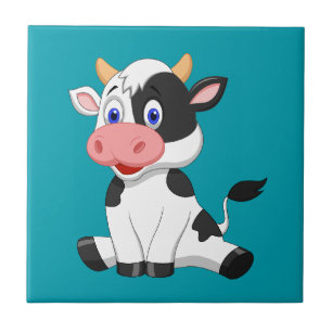 Cute animated Cow Ceramic Tile