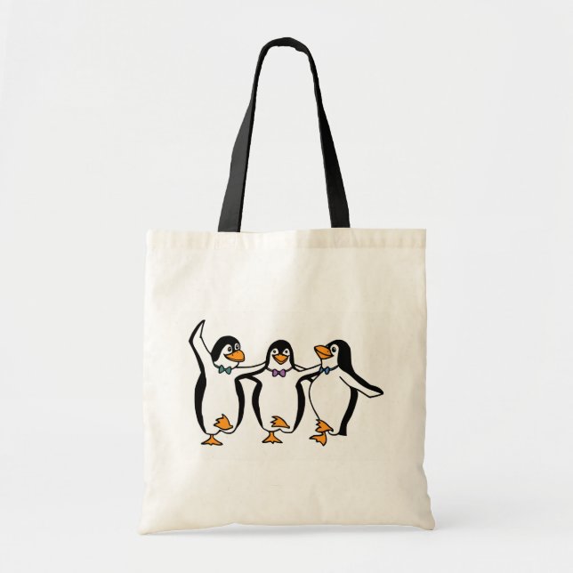 Cute animated dancing Penguins Tote Bag (Front)