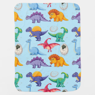 Cute animated dinosaurs baby blanket