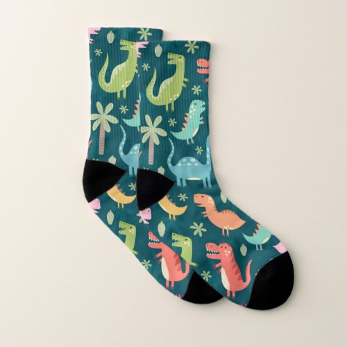 Cute Animated Dinosaurs Socks