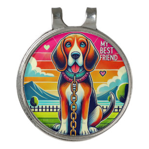 Cute Animated Dog Golf Hat Clip