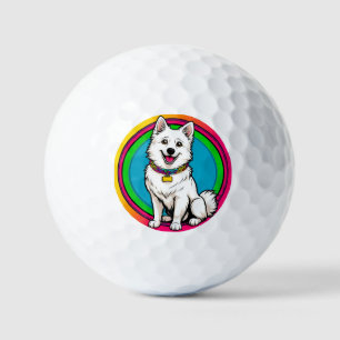 Cute Animated Dog with Collar Golf Balls