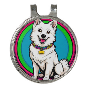 Cute Animated Dog with Collar Golf Hat Clip