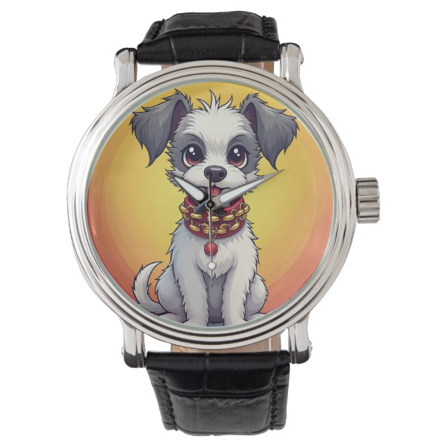 Cute Animated Dog with Collar Watch (Front)