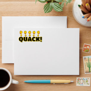 Cute Animated Ducks Quack Bold Word Fun Design Envelope