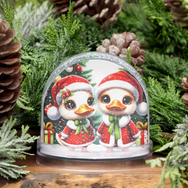 Cute Animated Ducks Snow Globe (Winter)