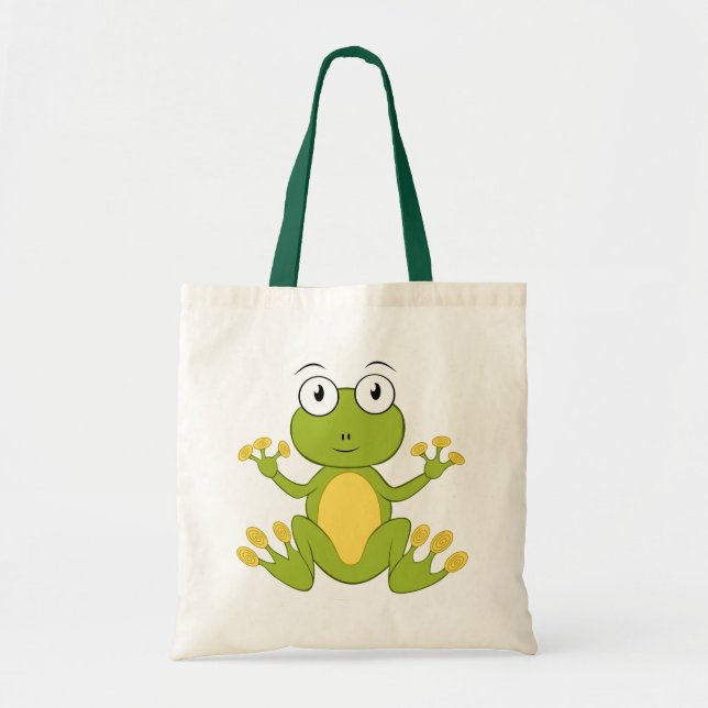 Cute animated Frog Tote Bag (Front)