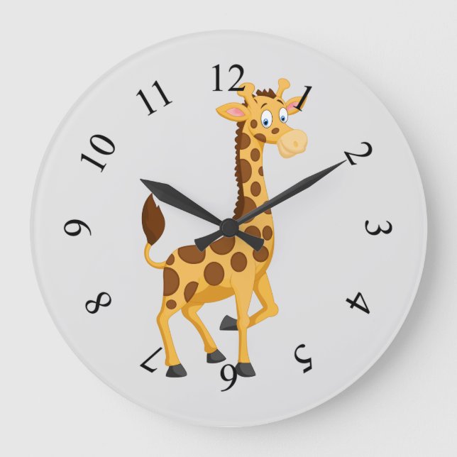 Cute animated giraffe large clock (Front)