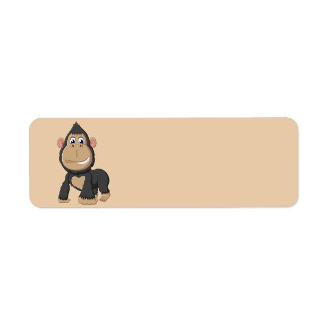 Cute Animated Gorilla Label (Front)