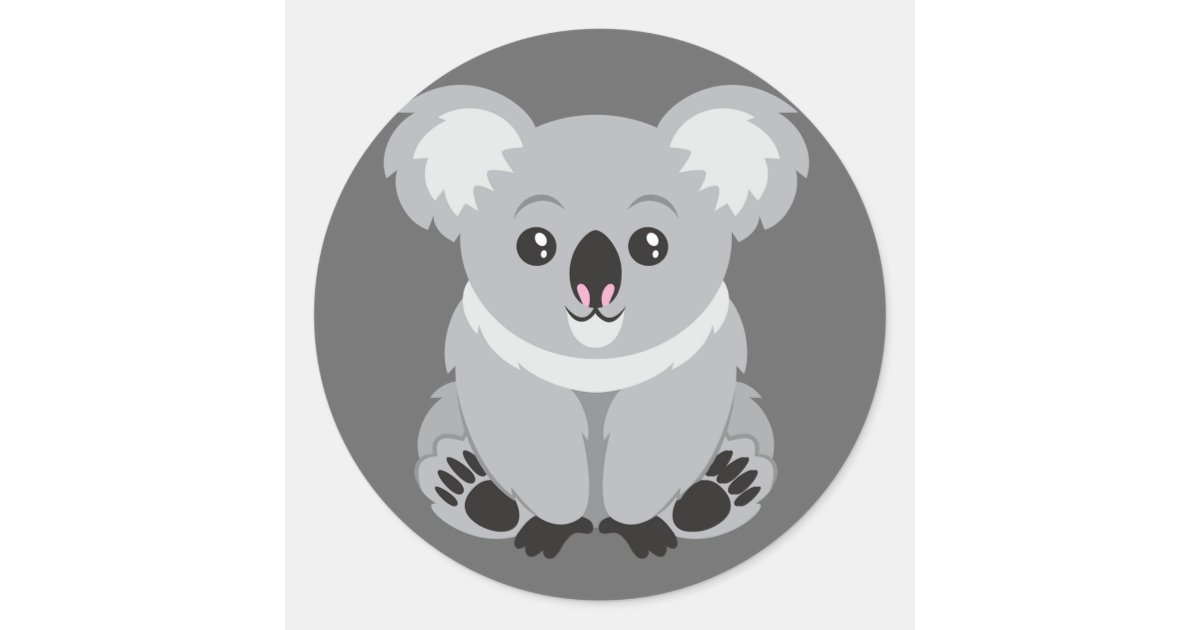 Cute Animated Koala Bear Classic Round Sticker Zazzle Com