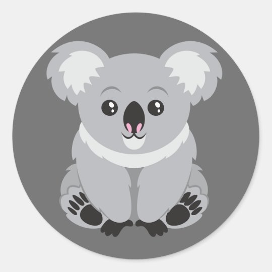  Cute  Animated  Koala Bear Classic Round Sticker Zazzle com