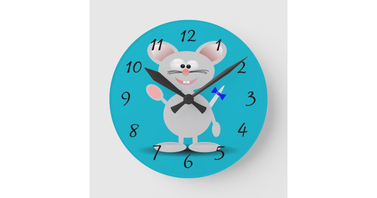 Cute animated mouse clock | Zazzle