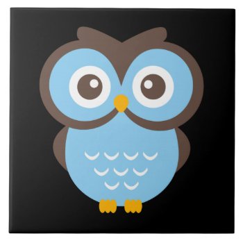Cute Animated Owl Ceramic Tile by paul68 at Zazzle