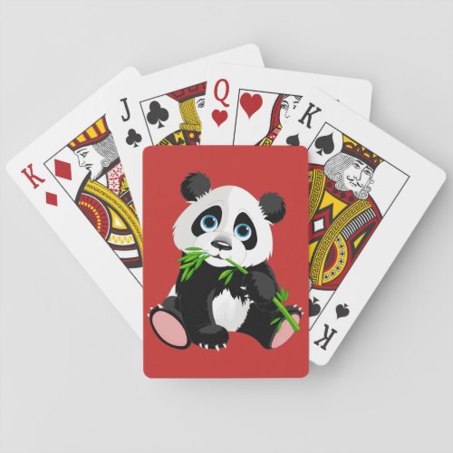 Cute animated Panda Bear Playing Cards