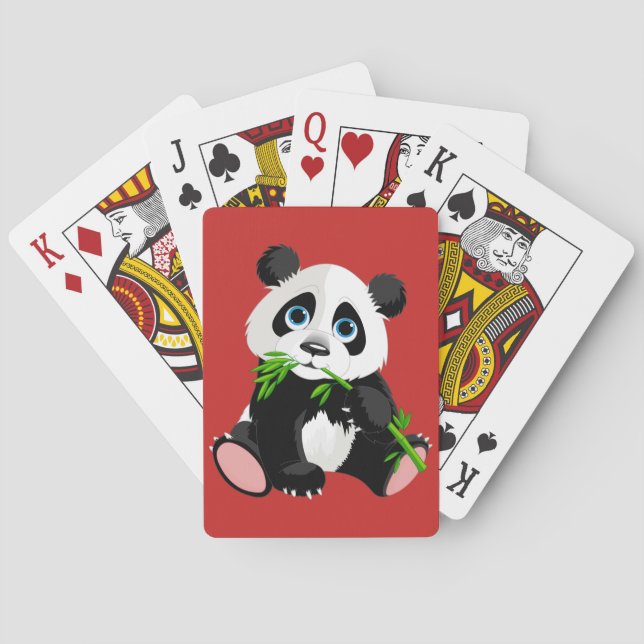 Cute animated Panda Bear Poker Cards (Back)