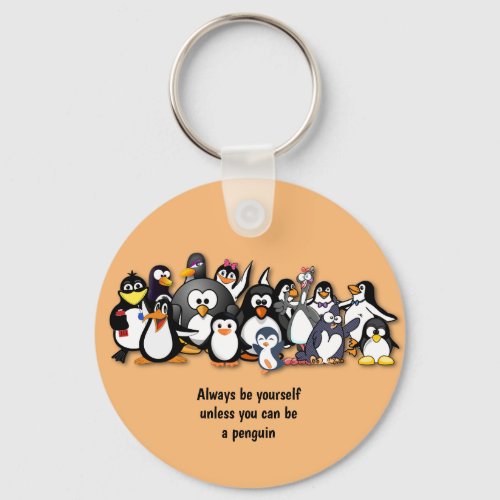 Cute animated penguins keychain