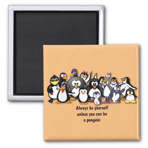 Cute animated penguins magnet