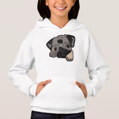 Cute animated pug hoodie