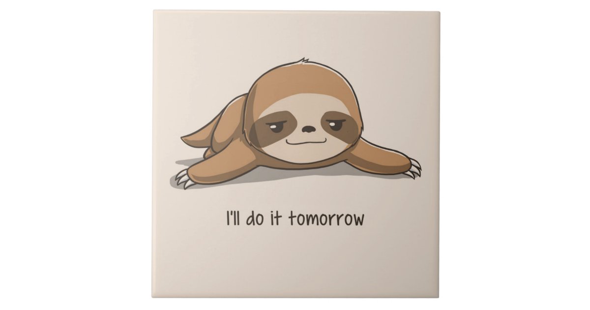 Cute Animated Sloth Ceramic Tile Zazzle