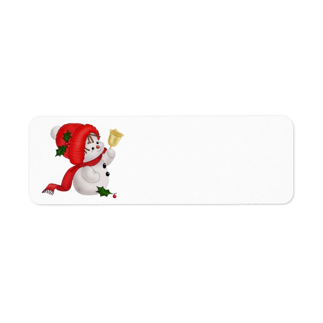 Cute animated Snowman Label (Front)